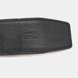 Hermes Black/Gold Swift and Epsom Leather Constance H Reversible Belt 95CM