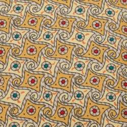 Pre Owned Hermès Yellow Whimsical Pinwheel Print Silk Traditional Tie