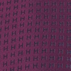 Pre Owned Hermès Purple H patterned Jacquard Silk Tie