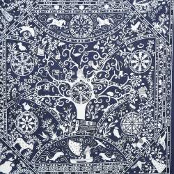 Hermes Blue Peuple du Vent Silk Bandana Scarf