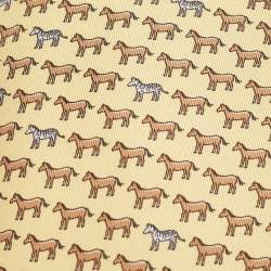 Pre Owned Hermes Yellow Horse Silk Traditional Tie