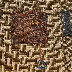 Pre Owned Hermès Yellow Terre D'H Silk Tie