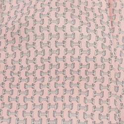 Pre Owned Hermès Light Pink H Print Silk Tie