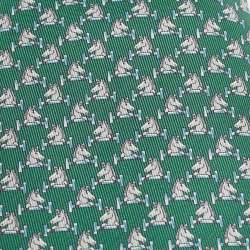 Pre Owned Hermès Green Cheval Au Bar Print Silk Tie