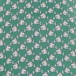 Pre Owned Hermès Green Cheval Au Bar Print Silk Tie