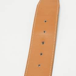 Hermes Noir/Gold Chamonix and Box Leather Constance Reversible Belt 95 CM