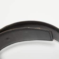 Hermes Noir/Gold Chamonix and Box Leather Constance Reversible Belt 95 CM