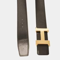 Hermes Noir/Chocolate Chamonix and Swift Leather Constance Reversible Belt 95 CM