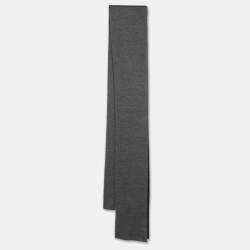 Hermès Black/Grey Cashmere and Silk Muffler
