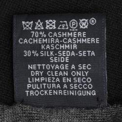 Hermès Black/Grey Cashmere and Silk Muffler