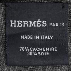 Hermès Black/Grey Cashmere and Silk Muffler
