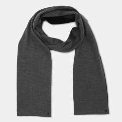 Hermès Black/Grey Cashmere and Silk Muffler