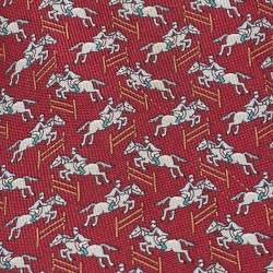 Pre Owned Hermes Burgundy Knights and trophies Print Silk Tie