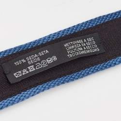 مملوكة مسبقًا Hermes Blue Silk Knit Tete-A-Tete Equestre Tie