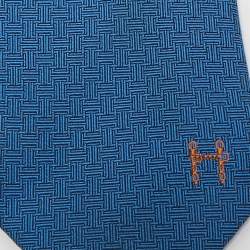 Pre Owned Hermes Blue Silk Terre d'H Tie