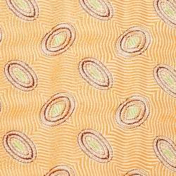 Hermes Orange Patterned Silk Tie