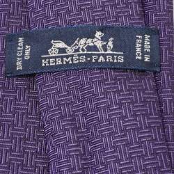 Pre Owned Hermès Purple Silk Terre d'H Tie
