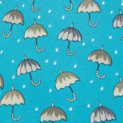 Hermes Blue/Grey Umbrella Print Silk Classic Tie