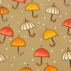Hermes Multicolor Umbrella Print Silk Classic Tie