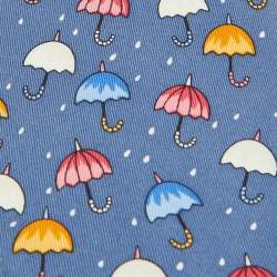Hermes Multicolor Umbrella Print Silk Classic Tie