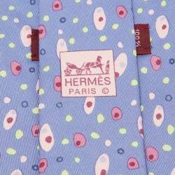 Hermes Purple Patterned Silk Classic Tie