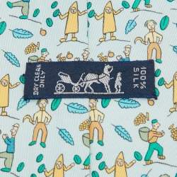 Hermes Multicolor Les Vendanges Print Silk Classic Tie