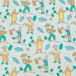 Hermes Multicolor Les Vendanges Print Silk Classic Tie