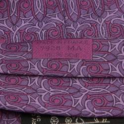 Hermes Purple Patterned Silk Classic Tie