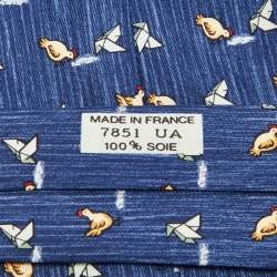Hermès Multicolor Umbrella Print Silk Classic Tie