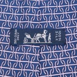 Pre Owned Hermès Blue/Purple Patterned Silk Classic Tie