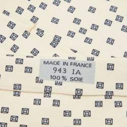 Pre Owned Hermès Beige Patterned Silk Classic Tie