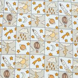 Hermès Multicolor Whimsical Space and Weather Pattern Silk Classic Tie