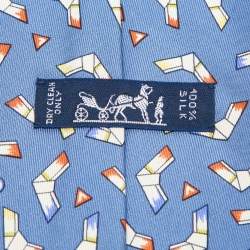 Pre Owned Hermès Multicolor Boomerang Print Silk Classic Tie
