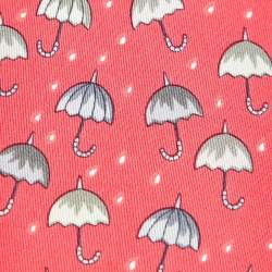 Hermès Pink Umbrella Print Silk Tie