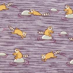 Hermès Purple Raccoon Print Silk Tie