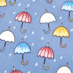 Hermès Blue Umbrella Print Silk Tie