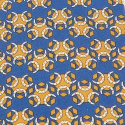 Pre Owned Hermes Dark Blue Horseshoe Print Silk Tie
