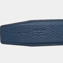 Hermes Bleu/Noir Evergrain and Box Leather Reversible Belt Strap 90 CM