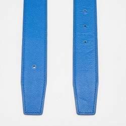 Hermès Bleu France/Noir Epsom Leather Belt Strap 95 CM
