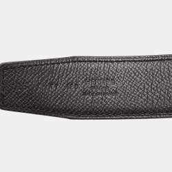 Hermès Bleu France/Noir Epsom Leather Belt Strap 95 CM