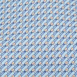 Pre Owned Hermes Blue Printed Silk Tie