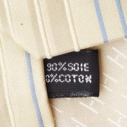 Hermes Cream Striped Cotton Blend Tie 