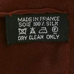 Hermes Brown Silk H Pocket Square 