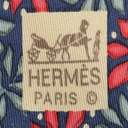 Hermes Multicolor Botanical Leaf Printed Silk Tie