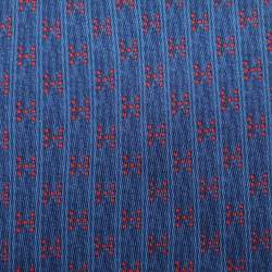 Pre Owned Hermes Blue Logo Printed Silk Tie