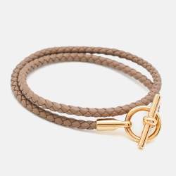 Hermes Glenan Leather Rose Gold Plated Bracelet