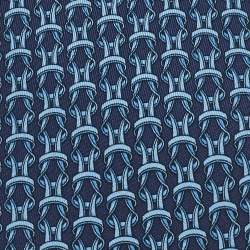 Pre Owned Hermès Navy Blue Equestrian Reigns Printed Silk Tie