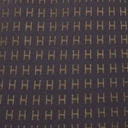 Hermès Black H Pattern Silk Jacquard Tie