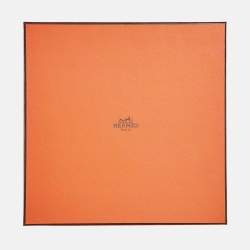 Hermès Bleu Silk Twill N'Oublie Pas Tes Cles Pocket Square