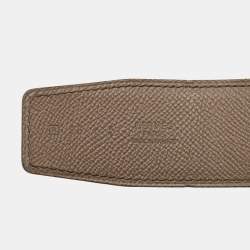 Hermès Gold/Etain Chamonix and Epsom Leather Brushed Constance Buckle Reversible Belt 95 CM